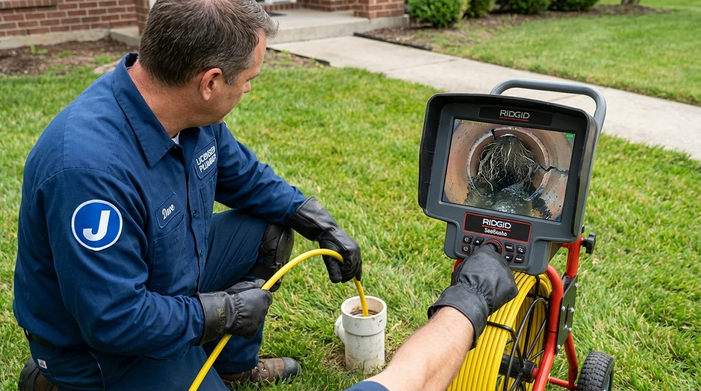 Sewer camera inspection being performed by Johns Plumbing LLC in Rialto